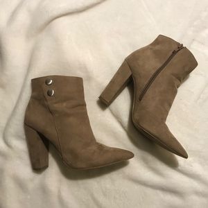 BCBG Paris Nude Heeled Bootie